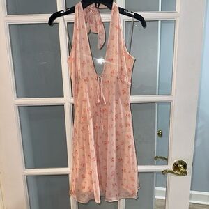 See You Monday Pink Floral Mini Dress